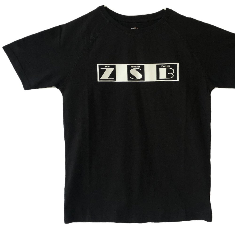 Raglan Crew Neck T Shirt Regular Fit Unisex Z (Zeal) S (Strength) B (Bravery)